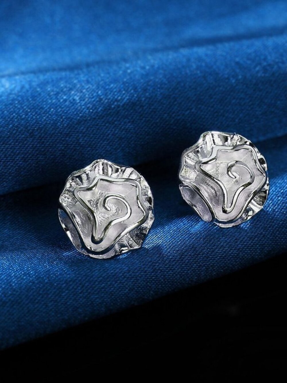 Alisha Cupcake Dreams Abstract Flower Art Sterling Silver Earrings Gift Packaged